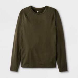 Mens All In Motion Thermal Long Sleeve T-Shirt‎ Size Medium Olive Green